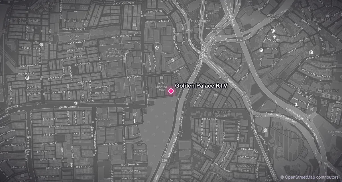 Map of KTV venues in Kuchai Lama & Sri Petaling