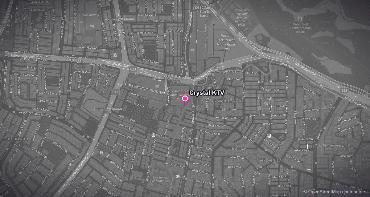 Map of KTV venues in Petaling Jaya