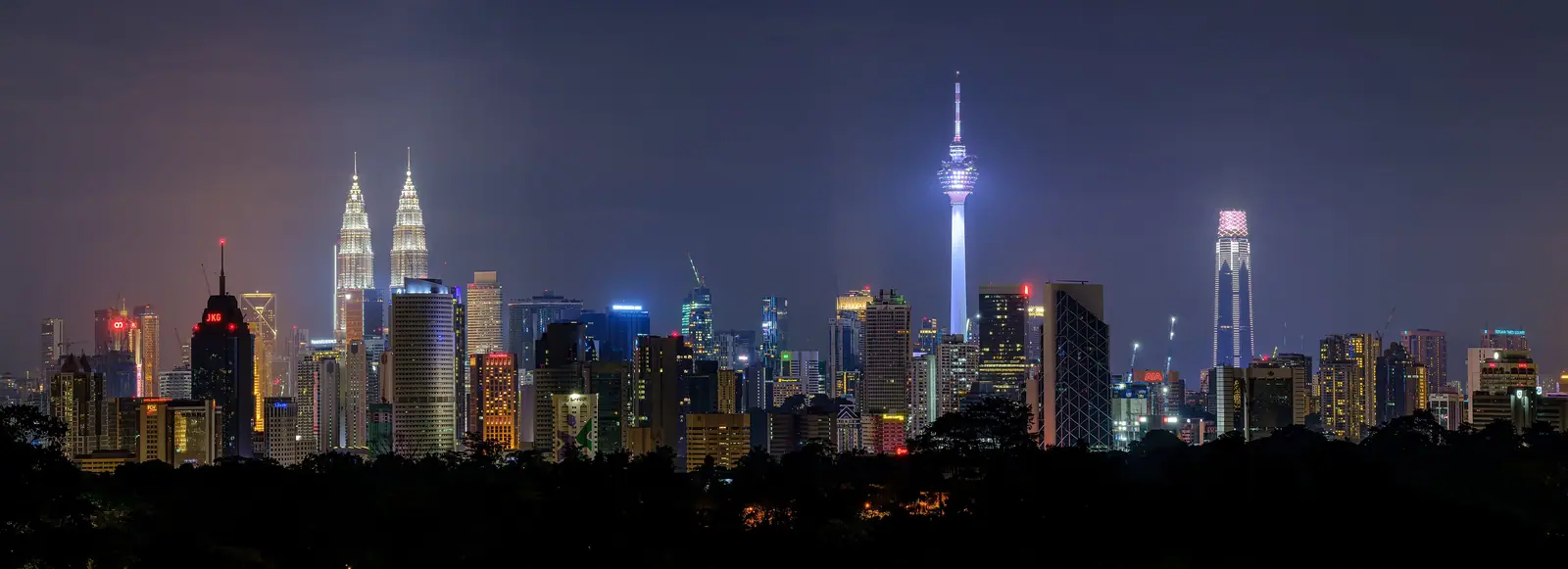 Kuala Lumpur skyline panorama at night, the backdrop to the KL KTV scene